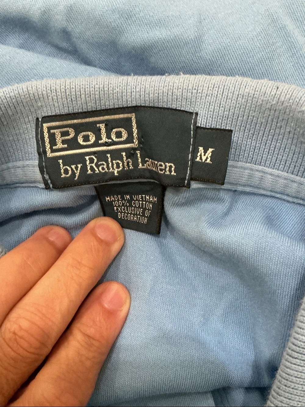 Ralph Lauren Light Blue Polo with White Trim